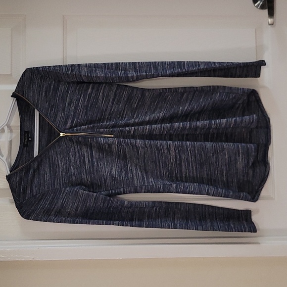 Small, Dynamite, Blue long sleeve casual top. Half zipper front. - Picture 1 of 7